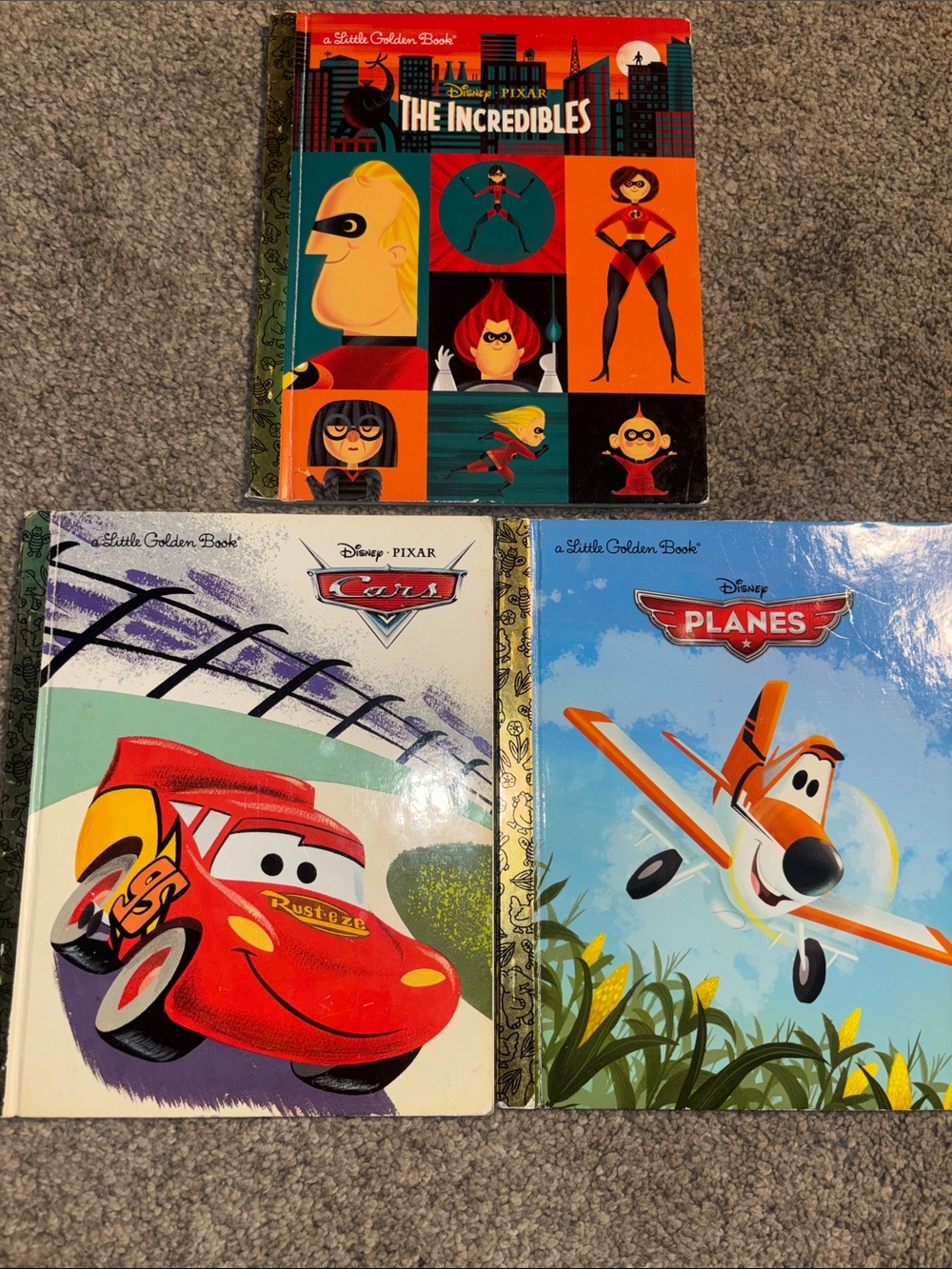 Disney Pixar Kids Board Book Bundle - Red, Orange, Blue
